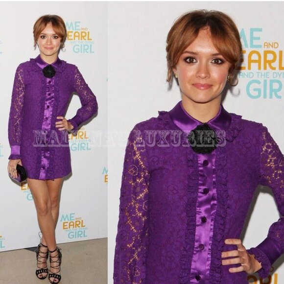 GUCCI SHIRT DRESS RUFFLE DETAIL RED CORAL COTTON CLUNY LACE sz IT 40 US 4 - Picture 2 of 12